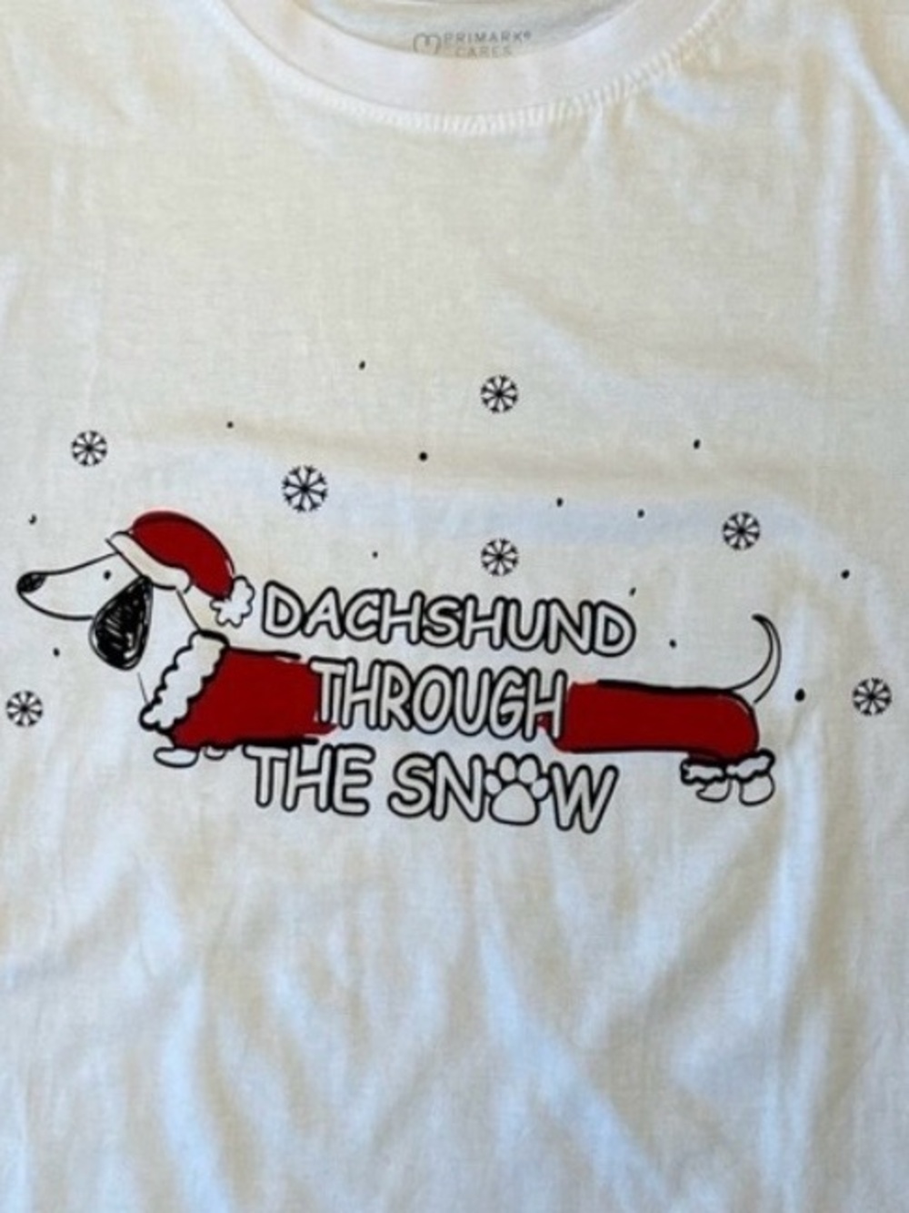 Dachshund Through The Snow Printed  T-Shirt